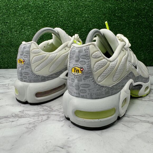 Nike Air Max Plus GS Reflective Logo‎ White Volt Shoes 7Y Women's 8.5 Sneakers - Picture 4 of 10